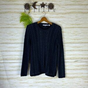 Eight Eight Eight Black and Gray Textured Cotton Sweater